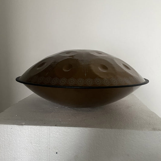 MiSoundofNature Customized Life of Flower Handmade D Minor Sabye Scale 22 Inch 9/10/12 Notes Stainless Steel Handpan Drum, Available in 432 Hz and 440 Hz