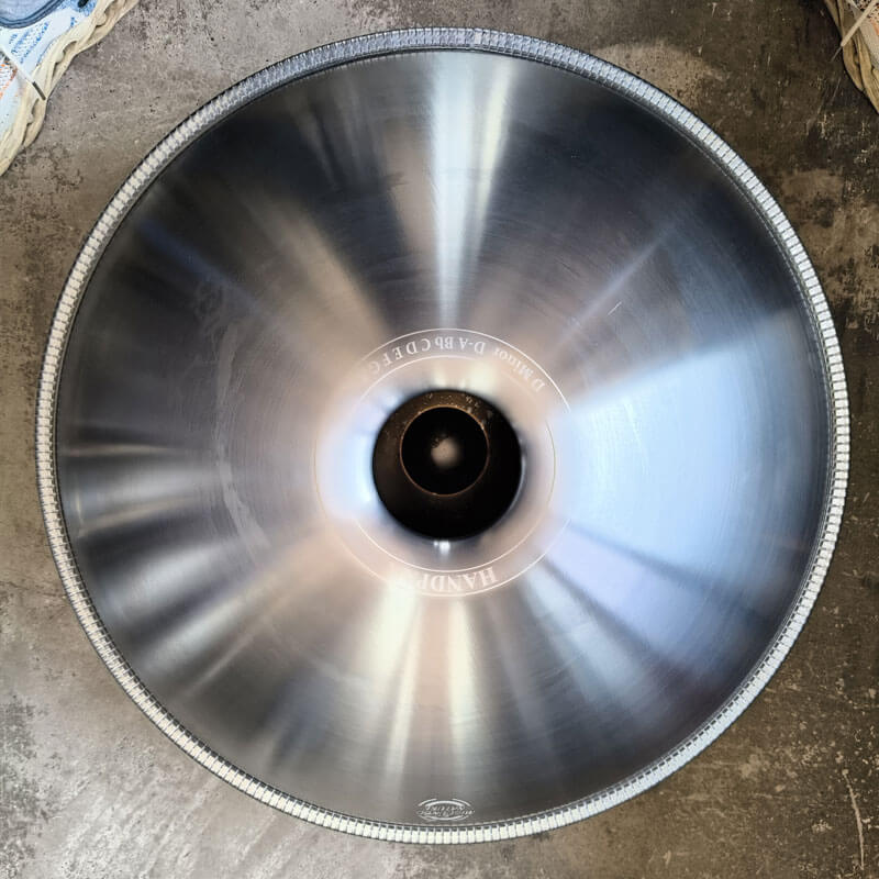 MiSoundofNature Handpan D Minor Kurd 22" – 13 Note (9+4), Acciaio Inox Premium, Disponibile in 432 Hz e 440 Hz