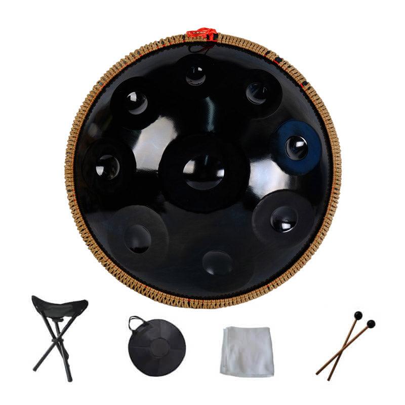 MiSoundofNature 22 Inches 9 Notes D Minor Stainleacss Steel Handpan Drum With Rope, Available in 440 Hz - HLURU.SHOP