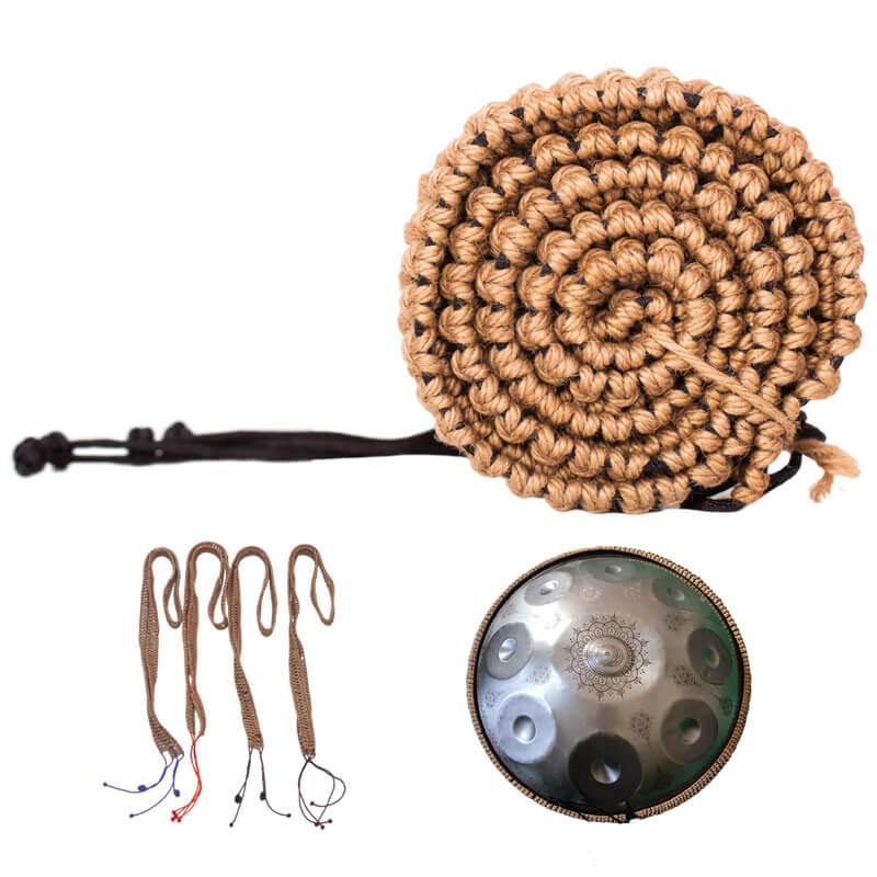 Hluru Hand Braided Decorative Rope For Handpan Drums - Hemp on the outside, Nylon on the inside - HLURU