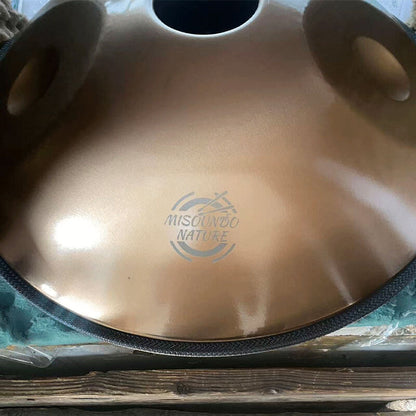 MiSoundofNature Customized F3 Standard Version Hand Pan 22 Inch (12+2) Notes Stainless Steel / Nitride Steel Handmade Mandala Handpan Drum, Available in 432 Hz and 440 Hz
