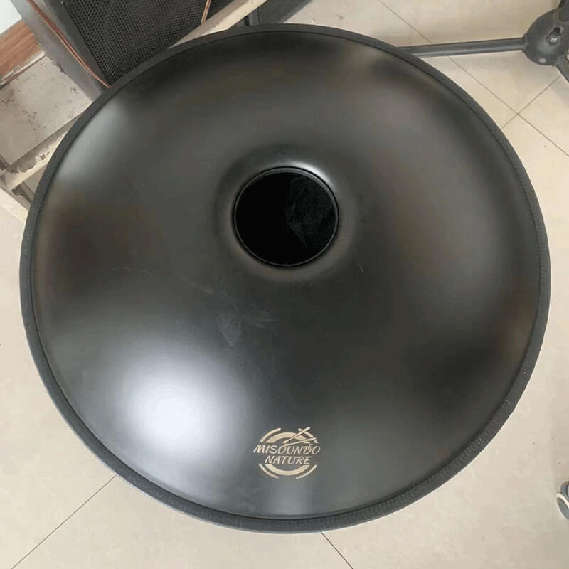 Maßgeschneiderte MiSoundofNature Sun God handgemachte hämmernde High-End 22 Zoll 10 Töne C-Dur-Handpan-Trommel aus Nitridstahl, erhältlich in 432 Hz und 440 Hz 