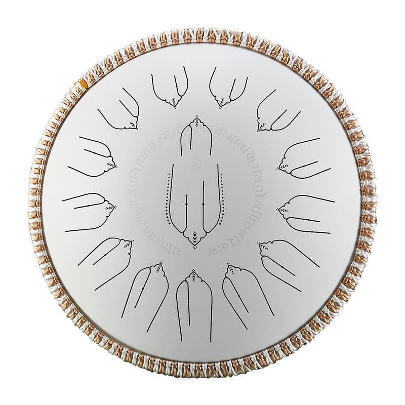 MiSoundofNature EQ Titanium Steel Tongue Drum 15 Notes 14'' D Minor Kurd 432Hz