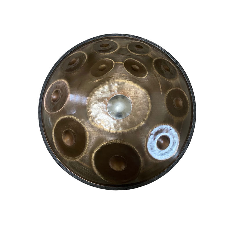 MiSoundofNature Customized F3 Ember Steel High End Handpan-Trommel 22 Zoll 14(12+2) Noten, erhältlich in 432 Hz und 440 Hz