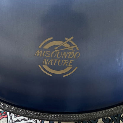 MiSoundofNature King Kurd / Celtic D-Moll 22 Zoll 9/10/12 Noten Edelstahl / Nitrierter Stahl Handpan-Trommel, erhältlich in 432 Hz und 440 Hz - Vergoldeter Klangbereich