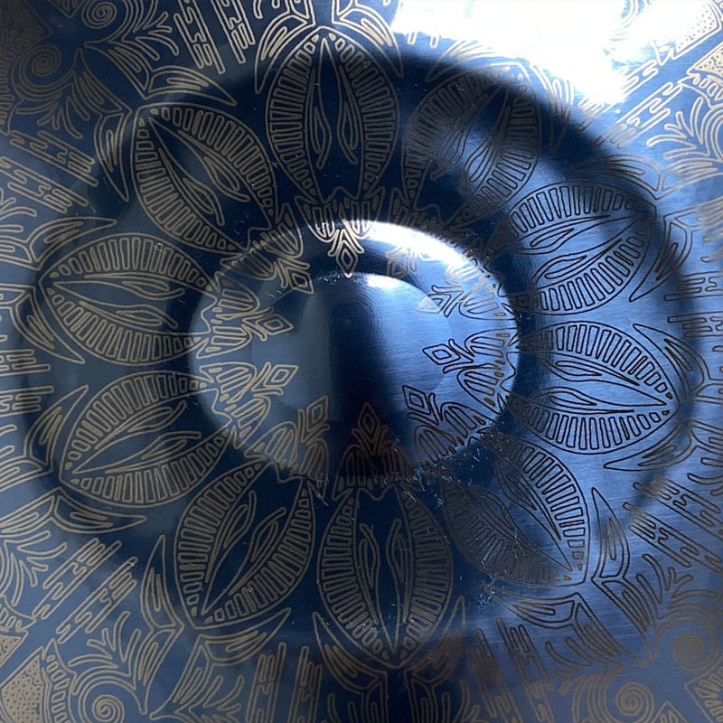 MiSoundofNature Epiphany personalizado totalmente hecho a mano Handpan Drum - Hijaz Scale D Menor Steel 22 Pulgadas 9/10/12 Notas, disponible en 432 Hz y 440 Hz
