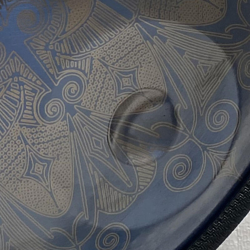 MiSoundofNature Epiphany personalizado totalmente hecho a mano Handpan Drum - Hijaz Scale D Menor Steel 22 Pulgadas 9/10/12 Notas, disponible en 432 Hz y 440 Hz