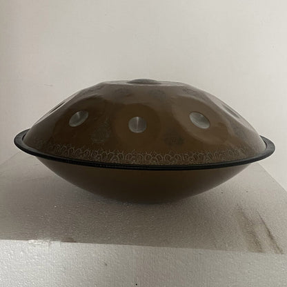 MiSoundofNature Customized F3 Dorian Scale Handmade 22 Inch 9 Notes Stainless Steel / Nitride Steel Mandala pattern Handpan Drum, Available in 432 Hz and 440 Hz