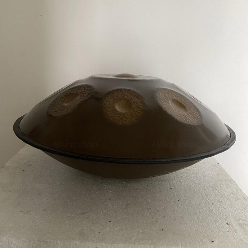 MiSoundofNature Sun God Handmade Customized E La Sirena Scale 22 Inches 9 Notes Nitride Steel Handpan Drum, Available in 432 Hz and 440 Hz