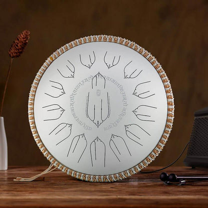 MiSoundofNature EQ Titanium Steel Tongue Drum 15 Notes 14'' D Minor Kurd 432Hz