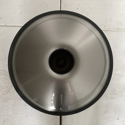 MiSoundofNature King Handpan D Major 22" – 9 Note con Area Placcata Oro, Acciaio Inox / Nitrurato, Disponibile in 432 Hz e 440 Hz