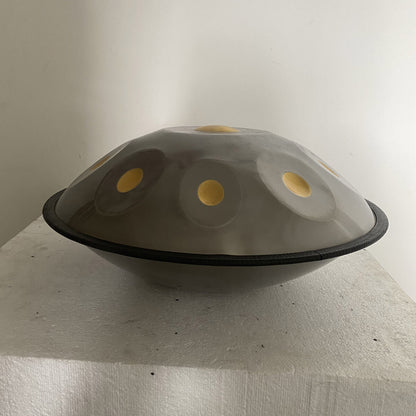 MiSoundofNature King Kurd / Celtic D-Moll 22 Zoll 9/10/12 Noten Edelstahl / Nitrierter Stahl Handpan-Trommel, erhältlich in 432 Hz und 440 Hz - Vergoldeter Klangbereich