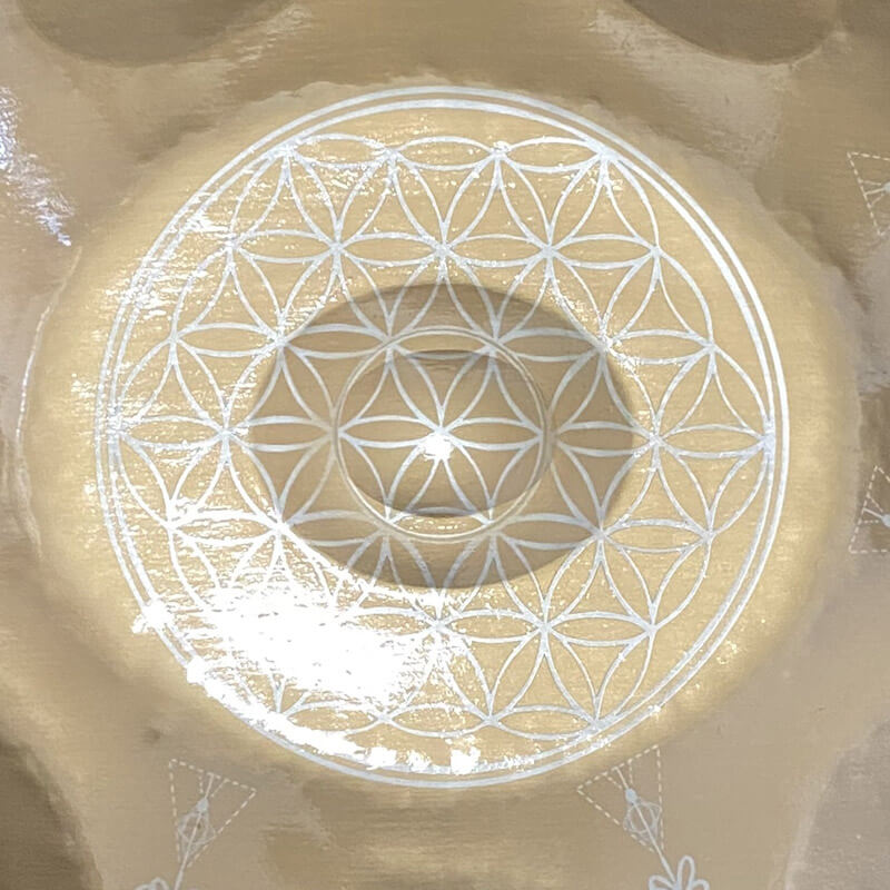 MiSoundofNature Mini Handpan Life of Flower 18" – Scala G Minor, 9 Note, Acciaio Inox Premium, Disponibile in 432 Hz e 440 Hz