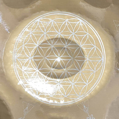 Customized MiSoundofNature Life of Flower Handmade Kurd Scale / Celtic Scale D Minor 22 Inch 9/10/12 Notes Stainless Steel Handpan Drum, Available in 432 Hz and 440 Hz