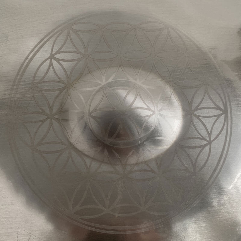 Customized MiSoundofNature Life of Flower Handmade Kurd Scale / Celtic Scale D Minor 22 Inch 9/10/12 Notes Stainless Steel Handpan Drum, Available in 432 Hz and 440 Hz