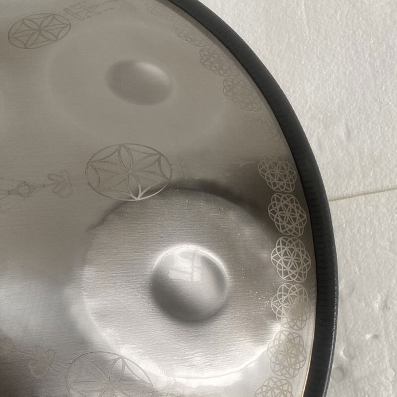 Customized MiSoundofNature Life of Flower Handmade Kurd Scale / Celtic Scale D Minor 22 Inch 9/10/12 Notes Stainless Steel Handpan Drum, Available in 432 Hz and 440 Hz