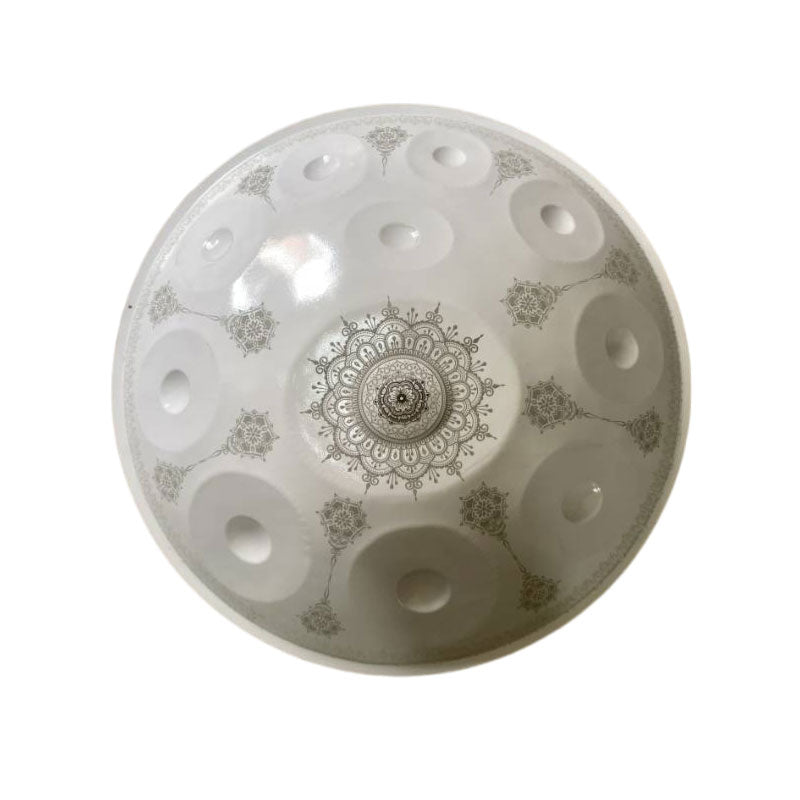 MiSoundofNature Mandala Pattern Handmade Customized Featured F3 Stainless Steel Handpan Drum 22 Inch 9/10/11/12 Notes, Available in 432 Hz and 440 Hz
