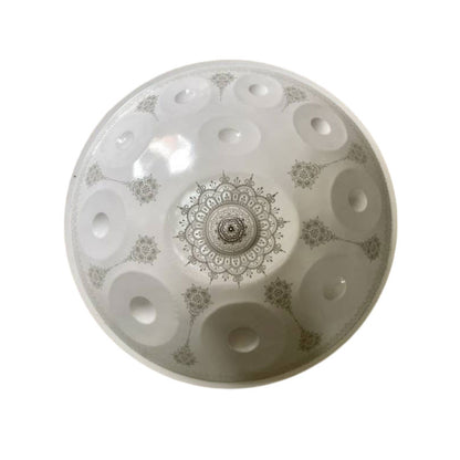 MiSoundofNature Mandala Pattern Handmade Customized Featured F3 Stainless Steel Handpan Drum 22 Inch 9/10/11/12 Notes, Available in 432 Hz and 440 Hz