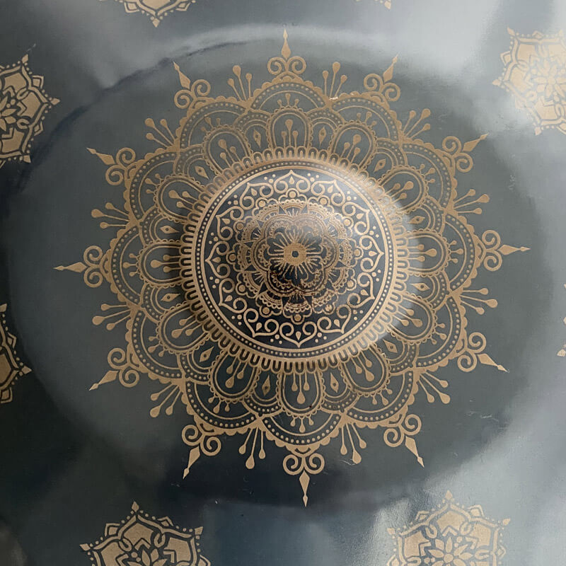 MiSoundofNature Customized F3 Standard Version Hand Pan 22 Inch (12+2) Notes Stainless Steel / Nitride Steel Handmade Mandala Handpan Drum, Available in 432 Hz and 440 Hz