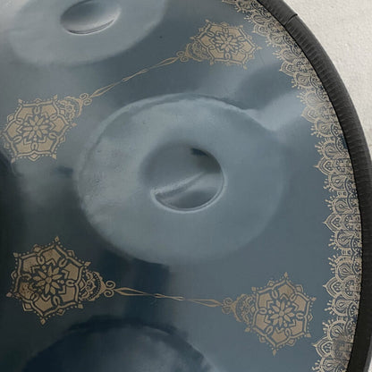 MiSoundofNature Customized F3 Standard Version Hand Pan 22 Inch (12+2) Notes Stainless Steel / Nitride Steel Handmade Mandala Handpan Drum, Available in 432 Hz and 440 Hz