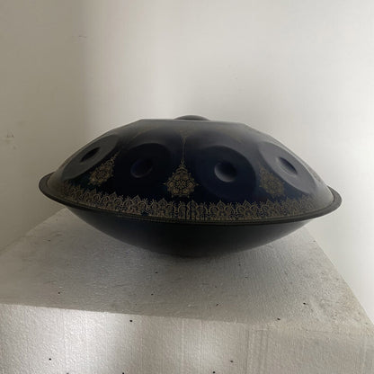 MiSoundofNature Mandala Pattern Handmade Customized Nitride Steel HandPan Drum E La Sirena Scale 22 Inch 9/10/12 Notes Featured, Available in 432 Hz and 440 Hz