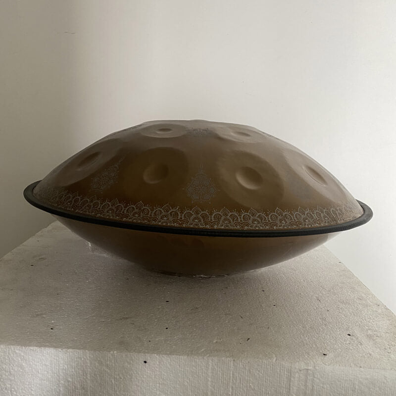 MiSoundofNature Mandala Pattern Handmade Customized Stainless Steel HandPan Drum D Minor Sabye Scale 22 Inch 9/10/12 Notes Featured, Available in 432 Hz and 440 Hz