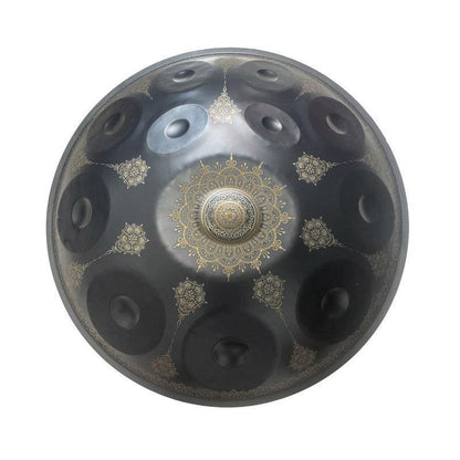 MiSoundofNature Mandala Pattern Handmade Customized Featured F3 Nitride Steel Handpan Drum 22 Inch 9/10/11/12 Notes, Available in 432 Hz and 440 Hz