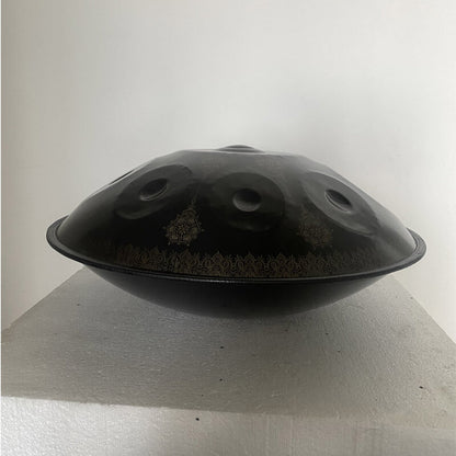 MiSoundofNature Handpan D Minor Hijaz 22" – 9/10/12 Note, Acciaio Nitrurato Premium con Motivo Mandala, Disponibile in 432 Hz e 440 Hz