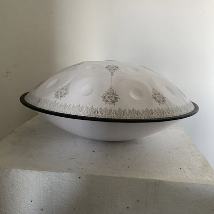 MiSoundofNature Customized F3 Standard Version Hand Pan 22 Inch (12+2) Notes Stainless Steel / Nitride Steel Handmade Mandala Handpan Drum, Available in 432 Hz and 440 Hz