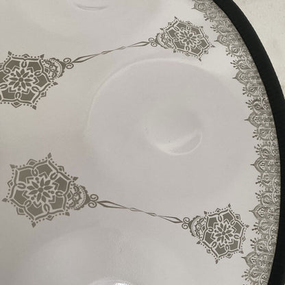 MiSoundofNature Customized F3 Standard Version Hand Pan 22 Inch (12+2) Notes Stainless Steel / Nitride Steel Handmade Mandala Handpan Drum, Available in 432 Hz and 440 Hz
