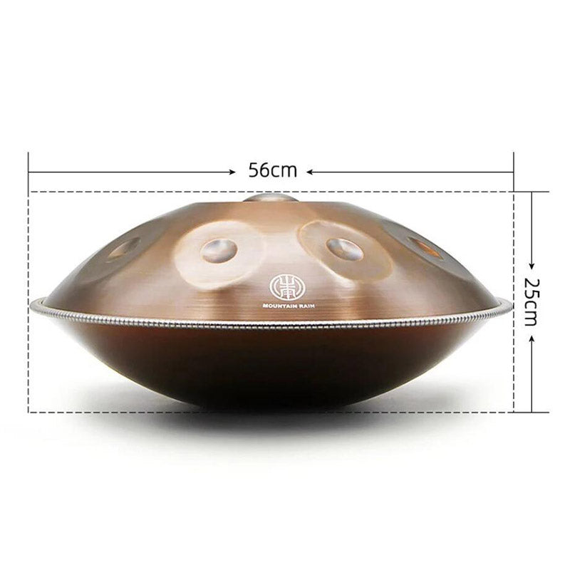 MiSoundofNature Customized 22 Inch 10/10+2 Notes Stainless Steel Handpan Drum, F3 Low Pygmy Scale, Available in 432 Hz and 440 Hz, High-end Percussion Instrument