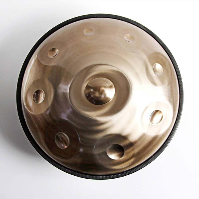 Customized MiSoundofNature D Minor Kurd 22 Inch 13 (9+4) Notes Stainless Steel Handpan Drum, Available in 432 Hz and 440 Hz, High-end Percussion Instrument