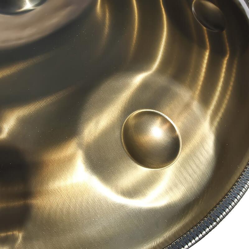 Customized MiSoundofNature D Minor Kurd 22 Inch 13 (9+4) Notes Stainless Steel Handpan Drum, Available in 432 Hz and 440 Hz, High-end Percussion Instrument