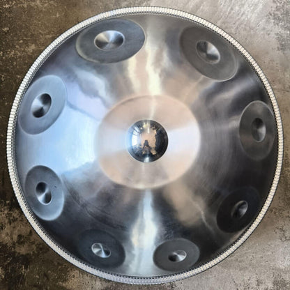 MiSoundofNature Handpan Mountain Rain F3 Dorian 22" – 9/9+2 Note, Acciaio Inox Premium, Disponibile in 432 Hz e 440 Hz