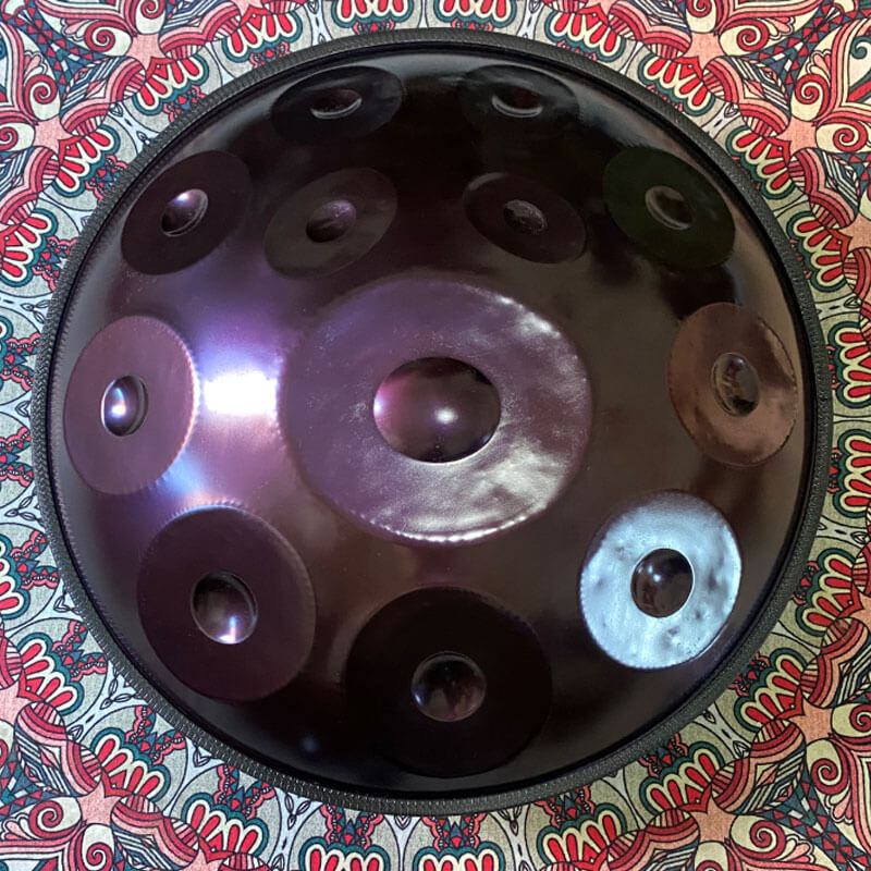 MiSoundofNature Hand Pan Drum 22 Inch 12 Notes D Minor Kurd Celtic Scale / C Major Nitride Steel Percussion Instrument, Available in 432 Hz and 440 Hz