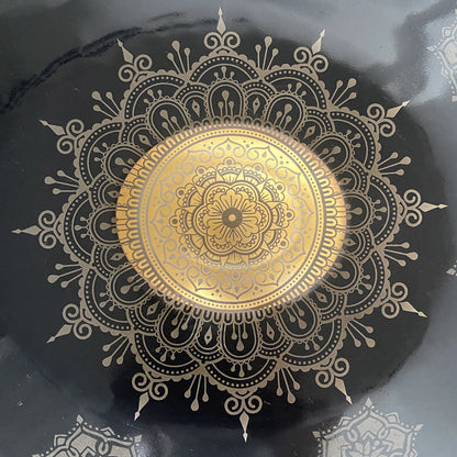 MiSoundofNature Customized F3 Dorian Scale Handmade 22 Inch 9 Notes Stainless Steel / Nitride Steel Mandala pattern Handpan Drum, Available in 432 Hz and 440 Hz