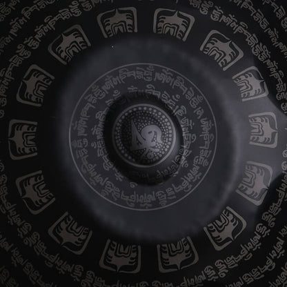 MiSoundofNature Customized Sanskrit C Major 22 Inch 9/10/12 Notes Stainless Steel / Nitride Steel Handpan Drum, Available in 432 Hz & 440 Hz