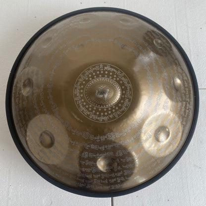 MiSoundofNature Customized Sanskrit D Minor Sabye Scale 22 Inch 9/10/12 Notes Stainless Steel / Nitride Steel Handpan Drum, Available in 432 Hz & 440 Hz