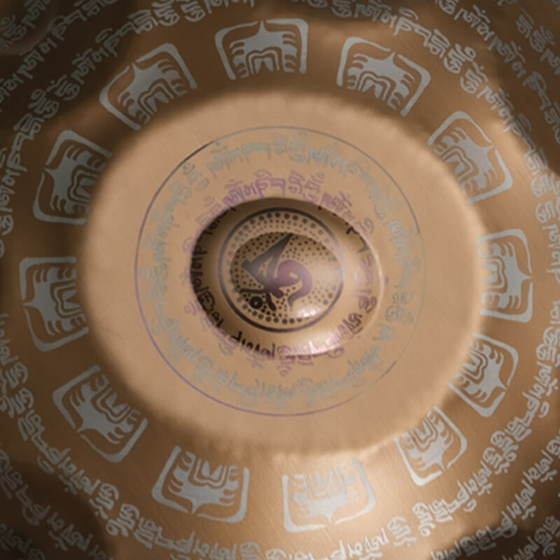 MiSoundofNature Customized Sanskrit F3 22 Inch 14(12+2) Notes Stainless Steel / Nitride Steel Handpan Drum, Available in 432 Hz & 440 Hz