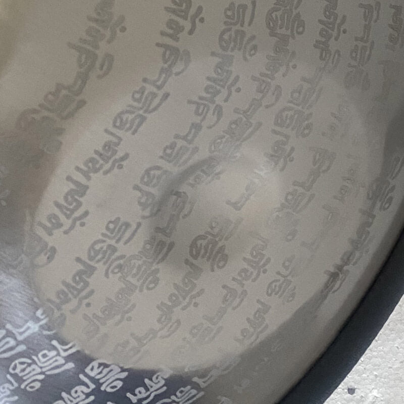 MiSoundofNature Customized Sanskrit F3 22 Inch 14(12+2) Notes Stainless Steel / Nitride Steel Handpan Drum, Available in 432 Hz & 440 Hz
