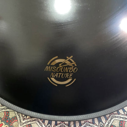 MiSoundofNature Handpan Drum Harmonic Scale C Minor 22 Inches 9 Notes High-end Nitride Steel Percussion Instrument, Available in 432 Hz and 440 Hz