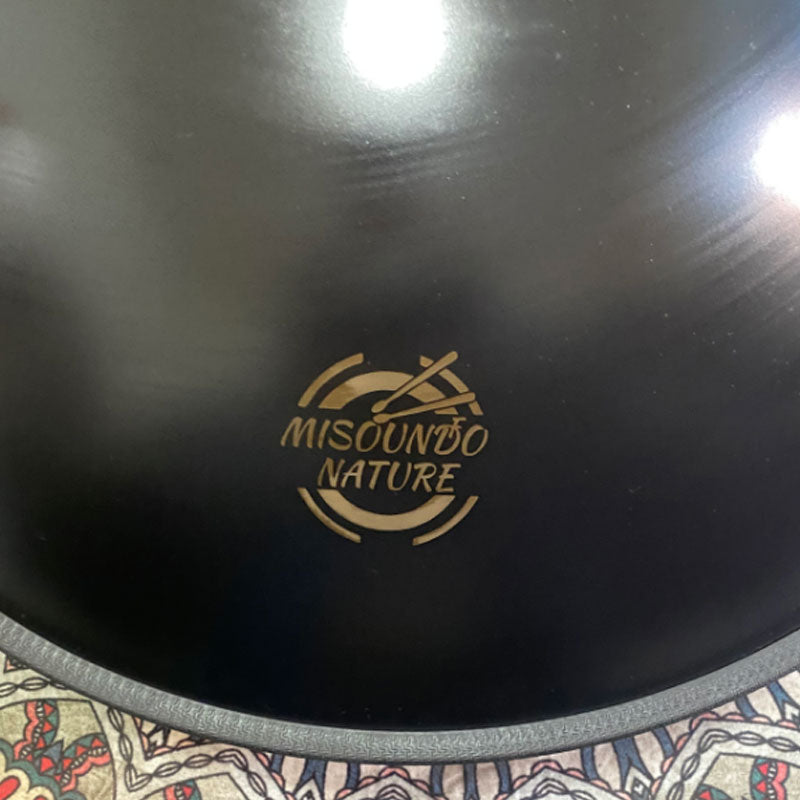 MiSoundofNature King Kurd / Celtic D-Moll 22 Zoll 9/10/12 Noten Edelstahl / Nitrierter Stahl Handpan-Trommel, erhältlich in 432 Hz und 440 Hz - Vergoldeter Klangbereich