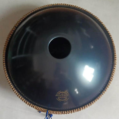 MiSoundofNature Customized Sanskrit C Major 22 Inch 9/10/12 Notes Stainless Steel / Nitride Steel Handpan Drum, Available in 432 Hz & 440 Hz