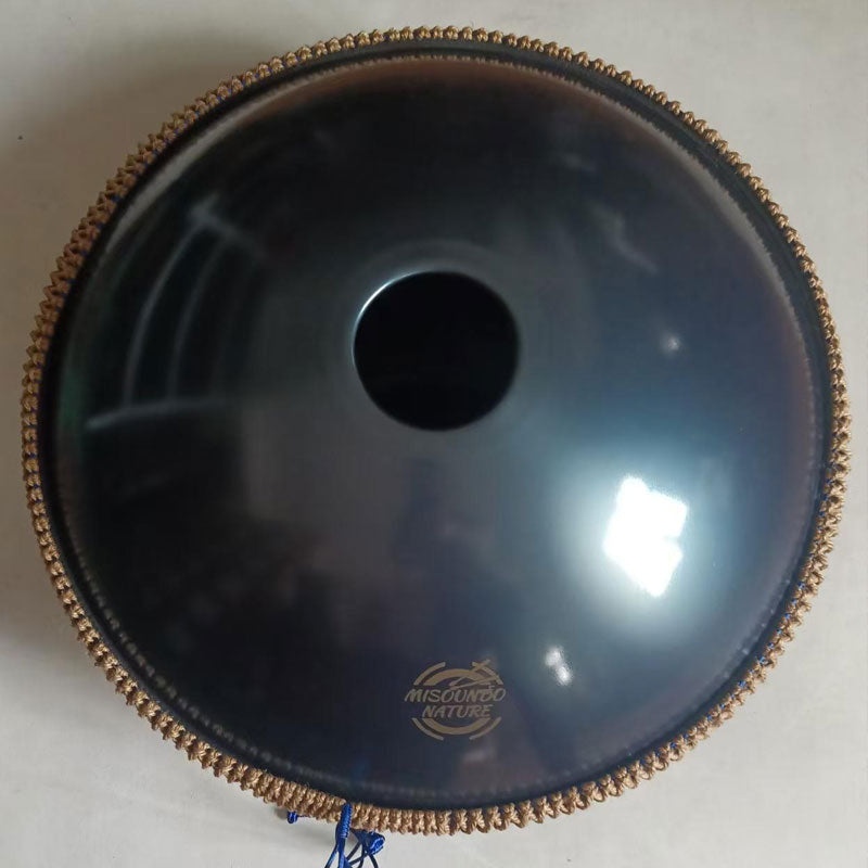 MiSoundofNature Customized F3 22 Inch 10 Notes Stainless Steel / Nitride Steel Handmade Mandala pattern Handpan Drum, Available in 432 Hz and 440 Hz