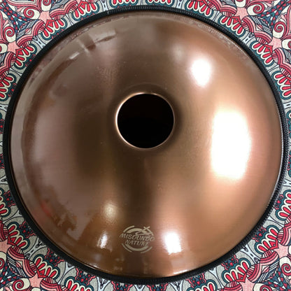 MiSoundofNature Customized Handpan Drum 22 Inch 10/11 Notes F3/F#3 Akepygnox Scale Stainless Steel/Nitrided Steel Percussion Instrument, Available in 432 Hz and 440 Hz