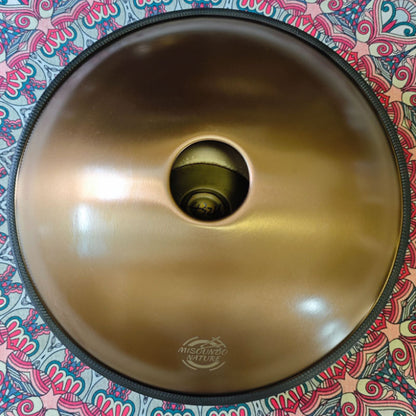 MiSoundofNature Customized Handpan Drum 22 Inch 10/11 Notes F3/F#3 Akepygnox Scale Stainless Steel/Nitrided Steel Percussion Instrument, Available in 432 Hz and 440 Hz