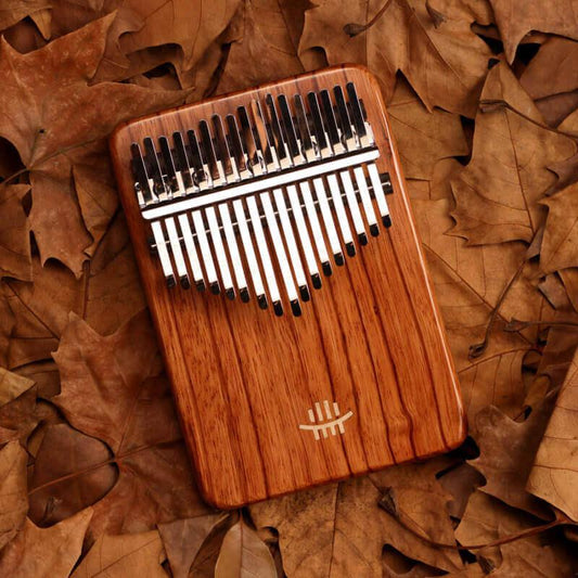 HLURU 17 Key Flat Board Kalimba Thumb Piano, Gabonese Rosewood Guibourtia Single Board Arc Chamfering C Tone Kalimba Instrument - HLURU.SHOP