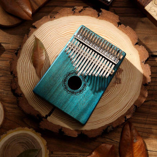 HLURU 17 Key Hollow Kalimba Thumb Piano, Mahogany Core Round Hole Opening Box Resonace Single Board Trepanning C Tone Kalimba Instrument - HLURU.SHOP