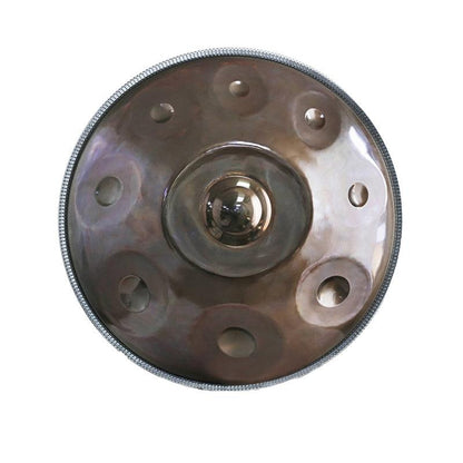 MiSoundofNature Handpan Mountain Rain Master D Minor Integral 22" – 8 Note, Acciaio Inox Premium, Disponibile in 432 Hz e 440 Hz