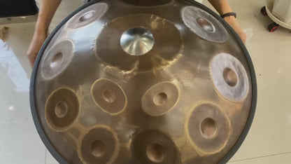 MiSoundofNature Customized F3 Ember Steel High End Handpan-Trommel 22 Zoll 14(12+2) Noten, erhältlich in 432 Hz und 440 Hz